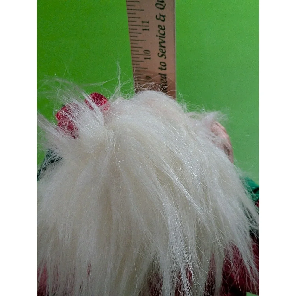 Vtg Elf Santa Troll Doll Christmas Plush Nylon International Silver 8